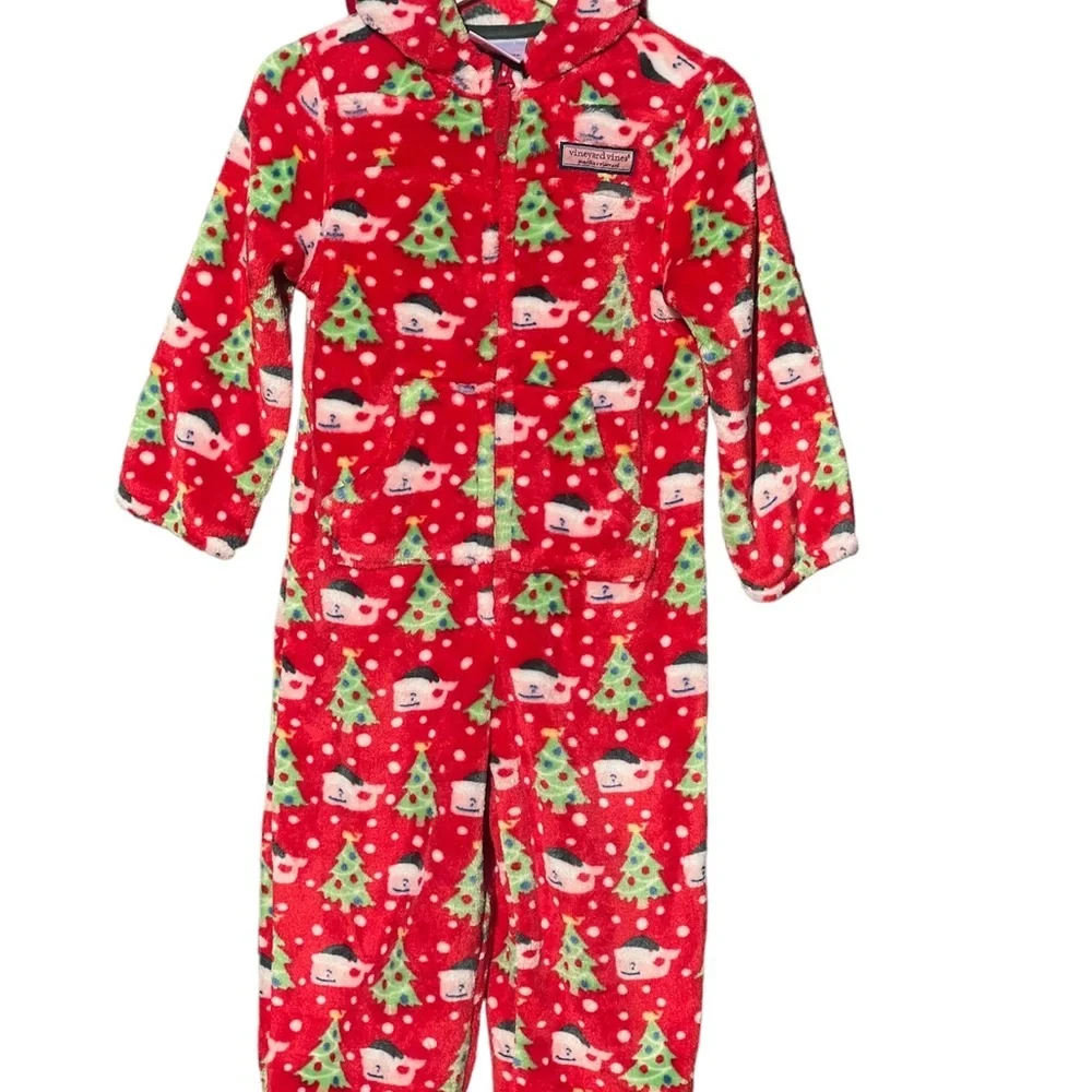 Vineyard Vines High Pile Hooded One Piece Christmas pajama